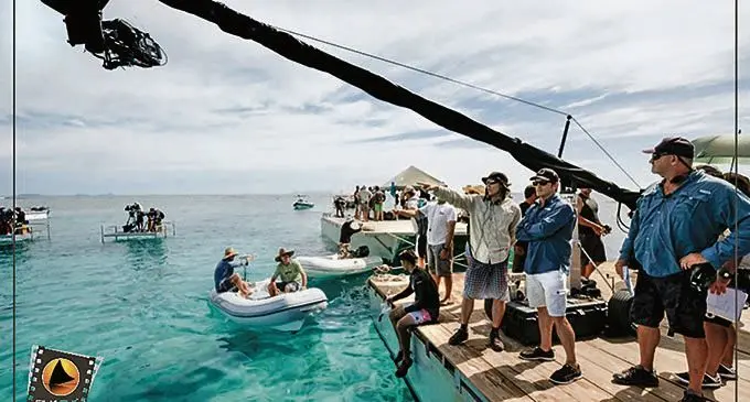 On the set of the Survivor series, which was shot in Fiji this year.