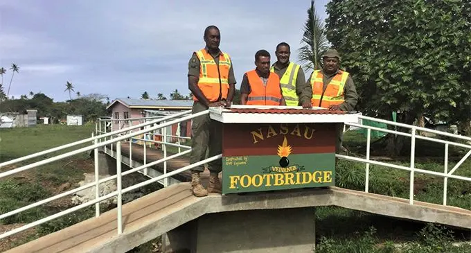 Members of the RFMF Engineers after the completion of the Nasau footbridge. 