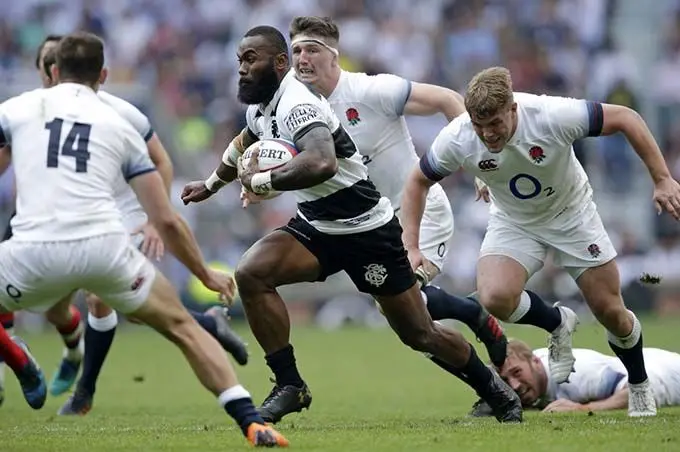 Flying Fijian star Semi Radradra has also played alongside rugby legends for the Barbarians.