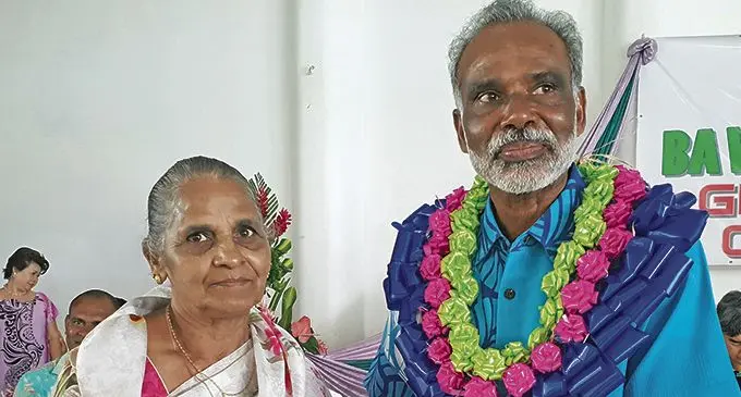 Lila Wati receiving her Certificate of Achievement from Brother Francis Abraham during the Ba Women’s Forum graduation ceremony at Xavier College in Ba on October 24, 2020.  Photo: Nicolette Chambers 