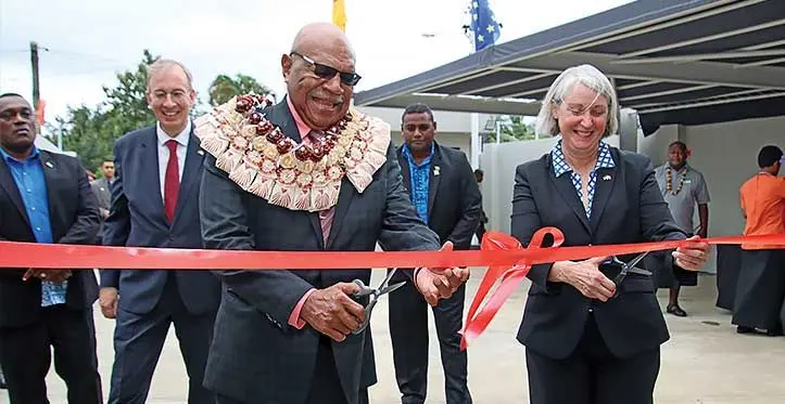 PM Rabuka and Ms Grzeski open the German Embassy in Nasese, Suva. Photo: DEPTFO News