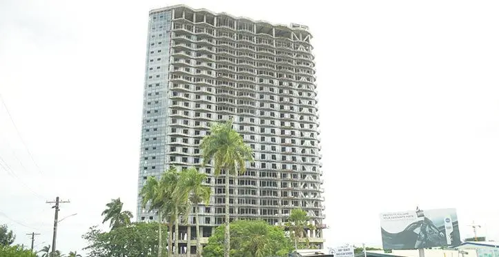 The incomplete $115 million 19-storey WG Plaza at McGregor Road in Suva. Photo: Ronald Kumar