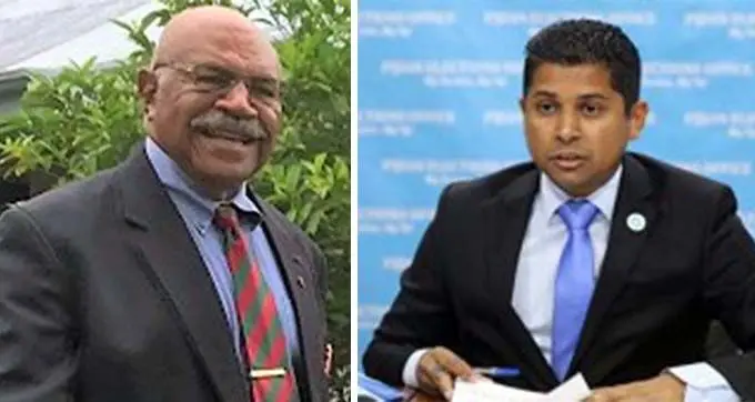 Opposition Leader Sitiveni Rabuka and Registrar of Political Parties Mohammed Saneem.