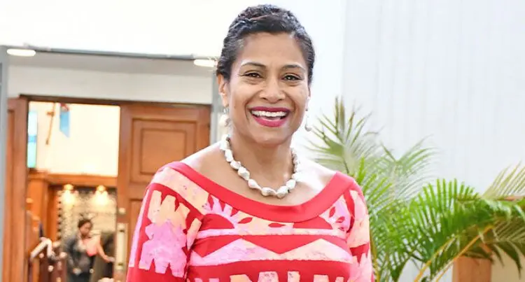 A photo of former minister Lynda Tabuya smiling.