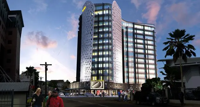 An artist’s impression of the proposed FHL Tower which will be located at the corner of Gordon Street and Thurston Street in Suva.  Photo: FHL