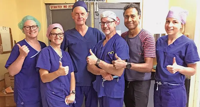 From left: Simone Naste-Clarke, Sally Mitchell, David Thomas, Dan Hogarthy, Anand Ramakrihnan and Doctor Carly Fox on November 18, 2022. Photo: Shratika Naidu