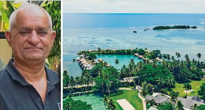 Sanjay Vadhera and Koro Sun Resort and Rainforest Spa Fiji in Savusavu, a famous spot for tourists.