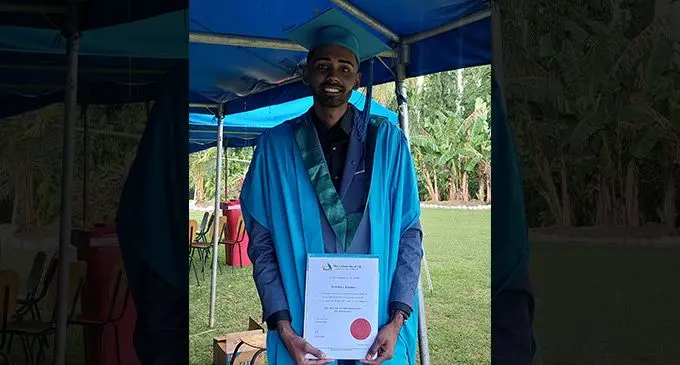 Rakshay Kumar at the University of Fiji graduation in Lautoka on April 28,2023. Photo: Salote Qalubau