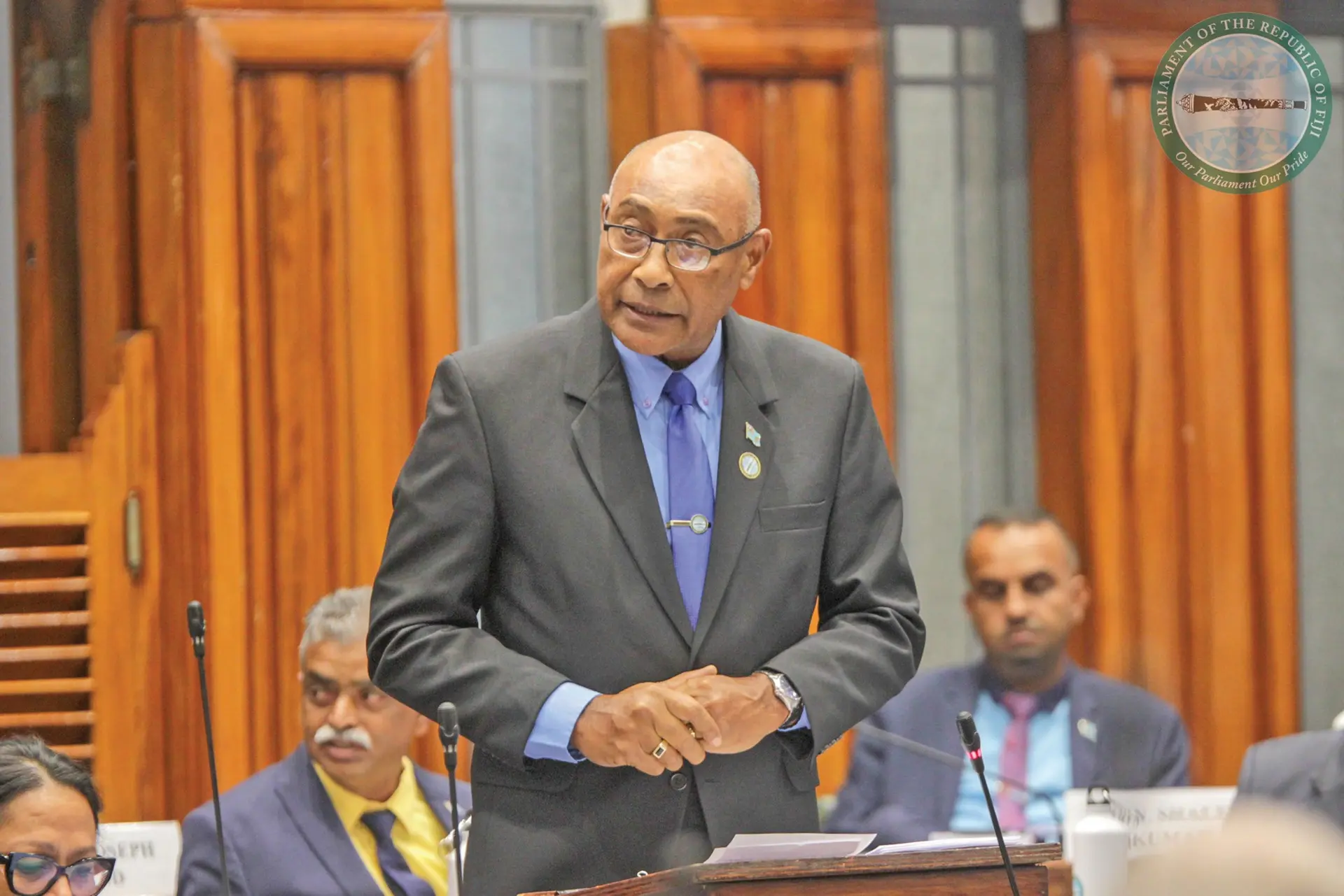 Minister for Immigration Viliame Naupoto in parliament. Photo: Parliament of Fiji.