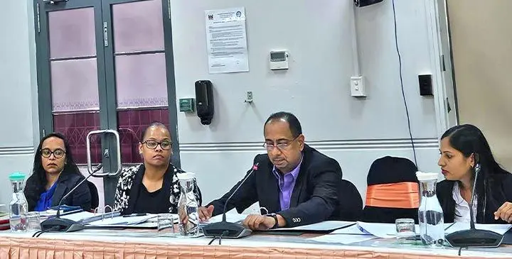 The Fijian Elections Office representatives appearing before the Standing Committee on Public Accounts. Photo: Kaneta Naimatau
