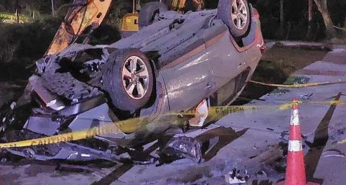 The accident scene.