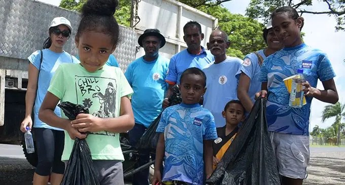 Children also participated in the Suva Foreshore Clean Up project on February 1, 2020.  Photo: Ronald Kumar