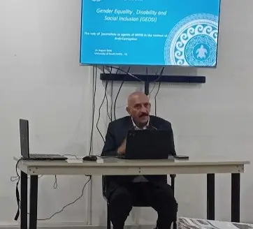 Mr Pradeep Bagival speaking at a seminar at the USP.