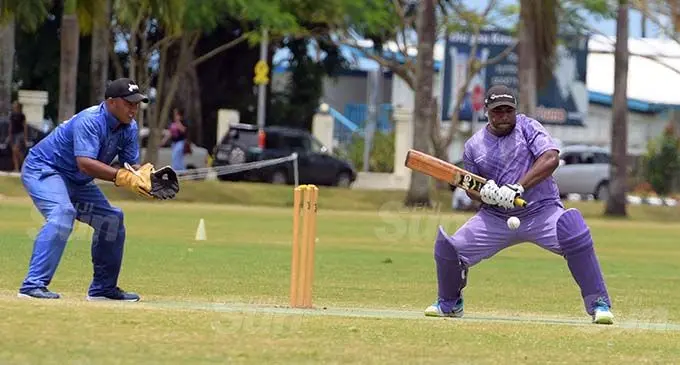 Moce batsman Sekope Biauniceva in action against Ono-i-Lau during Fiji Cricket Association Cup semi final at Albert Park on October 29, 2020. Photo: Ronald Kumar