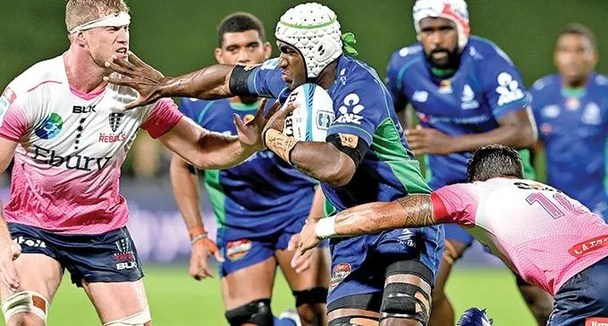 Swire Shipping Fijian Drua openside flanker Rusiate Nasove bursts through the Rebels players during their Super Rugby Pacific clash at the AAMI Park in Melbourne, Australia. Nasove was named in the Flying Fijians squad for the July Test matches against Samoa, Tonga and Australia A. Photo: Rugby News