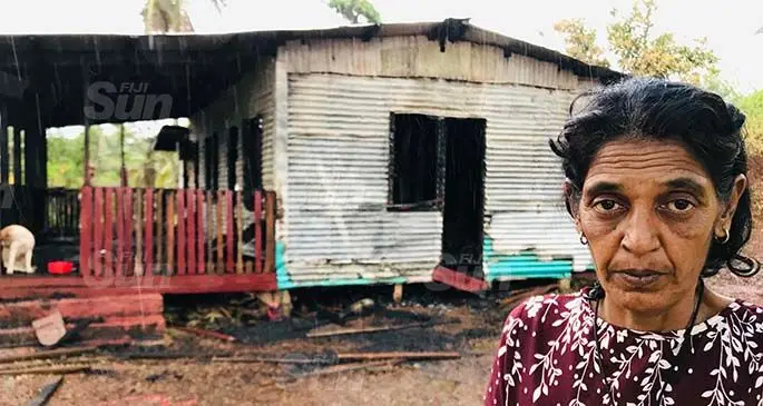 Bimla Wati in front of her home at Rara Housing in Lajonia, Labasa on January 19, 2021. Photo: Shratika Naidu