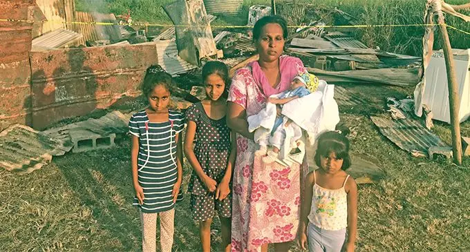Mother-of-five, Jyoti Devi, with her children at Nawaicoba, Nadi, on March 9, 2019. Photo: Waisea Nasokia