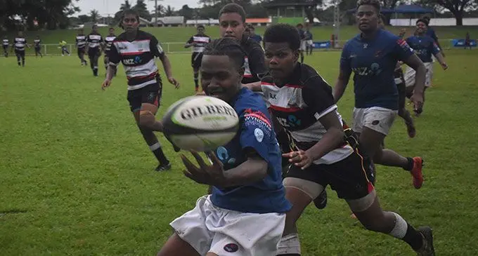 Nadi Women’s Ulamist Tuilolo tries to control the ball against Naitasiri during their ANZ Marama Championship clash at Prince Charles Park, Nadi on March 25, 2022. Photo: Waisea Nasokia.