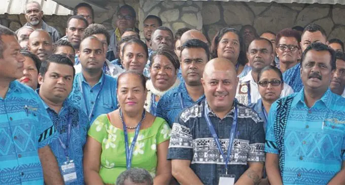 Minister for Employment, Productivity and Industrial Relations Parveen Bala with participants during the 2019 National Conference On Occupational Health and Safety at the Novotel Convention Centre, Lami, on April 26, 2019. Photo: Simione Haravanua