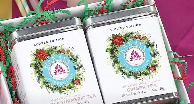 As part of its agricultural export, Wakaya Perfection is exporting tea which contains Fiji-grown  ginger and turmeric. Picture:  HSNtv