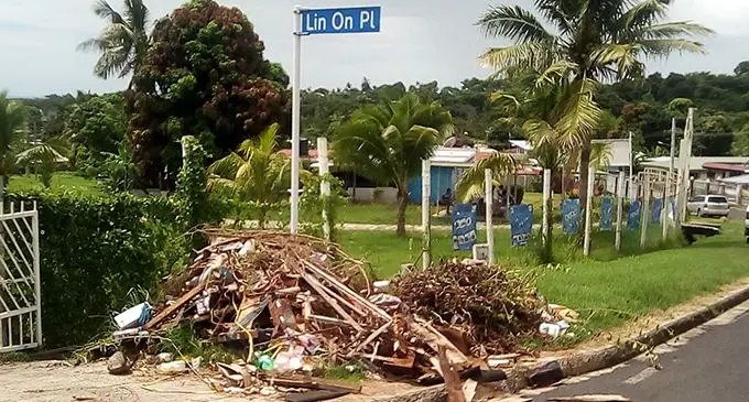 Rubbish build-up on a street at Banaras, Lautoka.