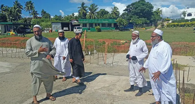 Officials of the Darul Uloom Darul Yatama in Drasa, Lautoka, at the site of the $1.2 million vocational centre which is under construction. Photo: Avinesh Gopal