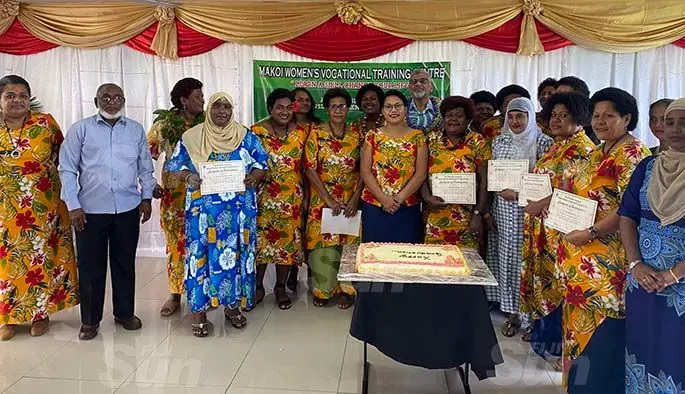 18 sewing and 10 cooking students graduated yesterday from Makoi Women's Vocational Training Centre.