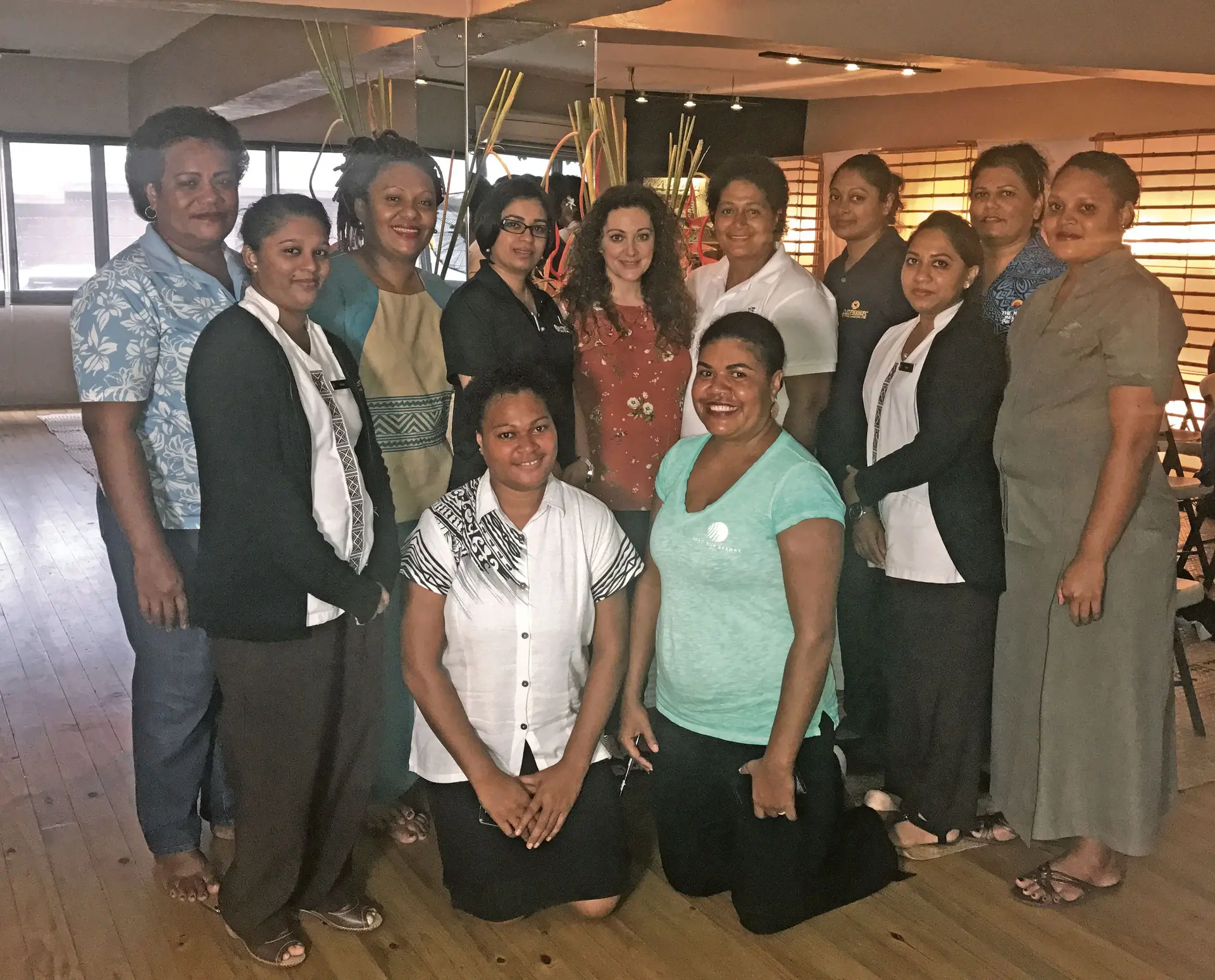 Pure Fiji’s vice-president of sales and international trainer Anna Theofanous (standing back, middle), with the trainees at the Pure Fiji office in Suva on February 8, 2018. Photo: Maraia Vula