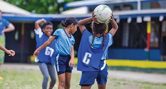 Netball development clinic continues at primary school level. Photo: Netball Fiji