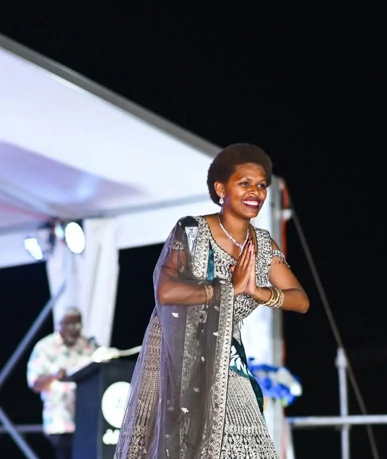 Mole Kabu during the Indian-themed night at the Vinod Patel ground in Ba.