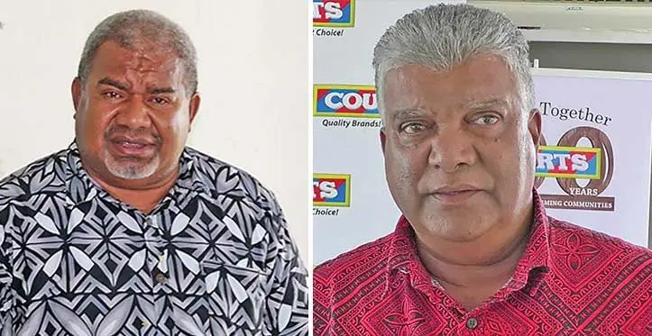 Minister for Youth and Sports Jese Saukuru and Fiji FA CEO Mohammed Yusuf.