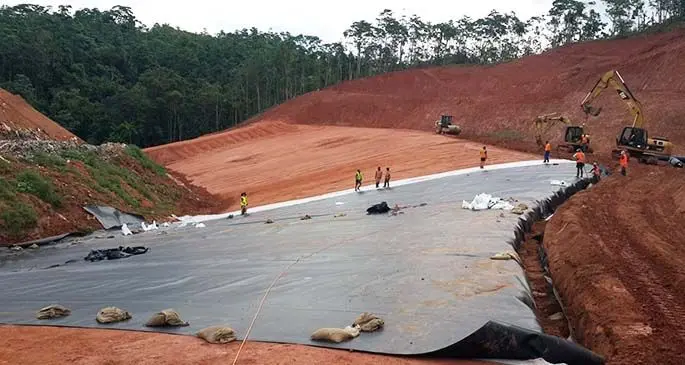 The construction of the new pit at Naboro landfill.