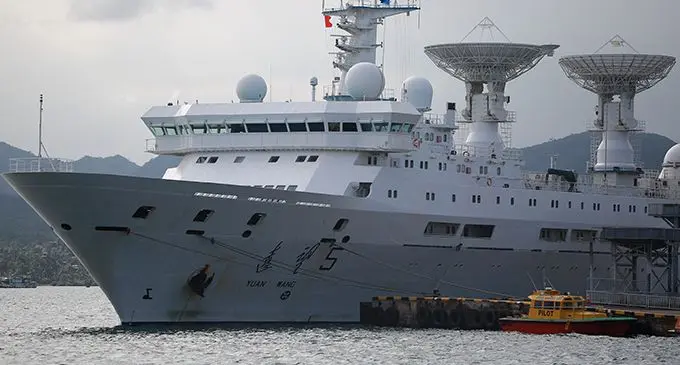 Chinese reserch vessel Yuan Wang 5 berthed at Port of Suva. Photo: Leon Lord