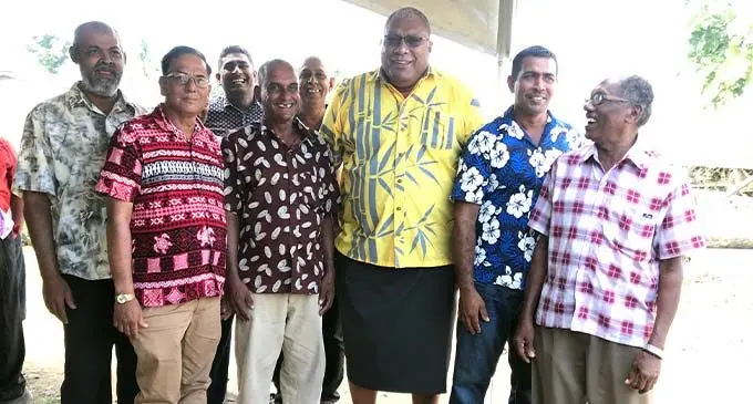 President Ratu Wiliame Katonivere with farmers in Labasa after the launch of the Rice Farmers Awards. Photo: Shratika Naidu