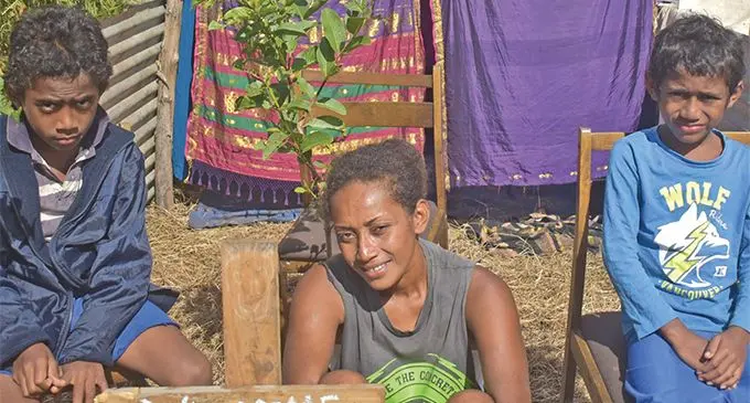 From left: Graham Woods, Atelaite Koto and Jimilai Kani at Togomasi in Dratabu, Nadi, on May 14, 2019. Photo: Nicolette Chambers