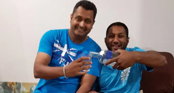 Rajiv (left) with his cousin Hitesh Lal (right) who was shot dead by police in New Zealand  on Monday morning. 