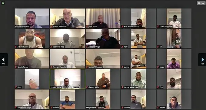 Flying Fijian Players during a zoom interview session yesterday 