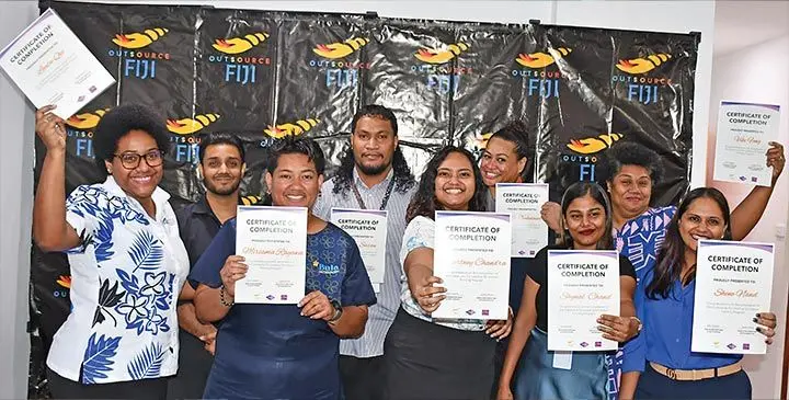 Graduates of the Outsource Fiji’s Leading for Impact programme on May 21, 2025. Photo: Ronald Kumar