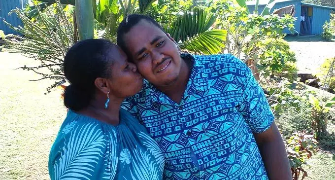 Arieta Vosanasau with her son Nemani Waka at their home in Koroipita, Lautoka on July 1, 2022. Photo: Salote Qalubau