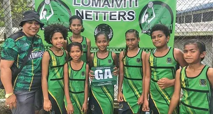 Some members of the Lomaiviti Princess Grade team during the weekly Suva Netball league competition at the National Netball Centre. Photo: Lomaiviti Netball 