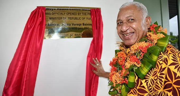 Prime Minister Voreqe Bainimarama opens the new Bukuya Mortuary in Ba Province on March 12, 2019. Photo: DEPTFO News 