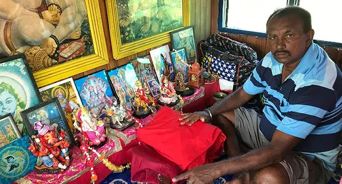 Navakasigani Satsang Ramayan Mandali president Suresh Singh inside his prayer  room in Navakasigani, Labasa on July 27, 2022. Photo: Shratika Naidu