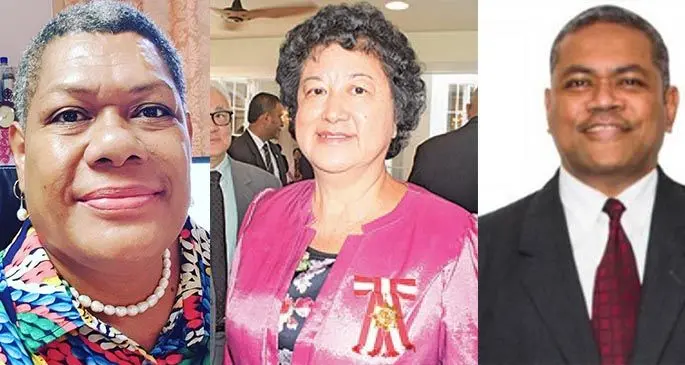 Ministry of Lands and Mineral Resources Deputy Permanent Secretary Lands Raijeli Taga, Jenny Seeto and Deputy Governor of the Reserve Bank of Fiji, Esala Masitabua.