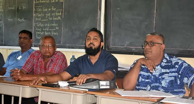 Nadi Football Association president Javed Ahmed (third from left) during the annual general meeting in Nadi on February 24, 2019. Photo: Nicolette Chambers