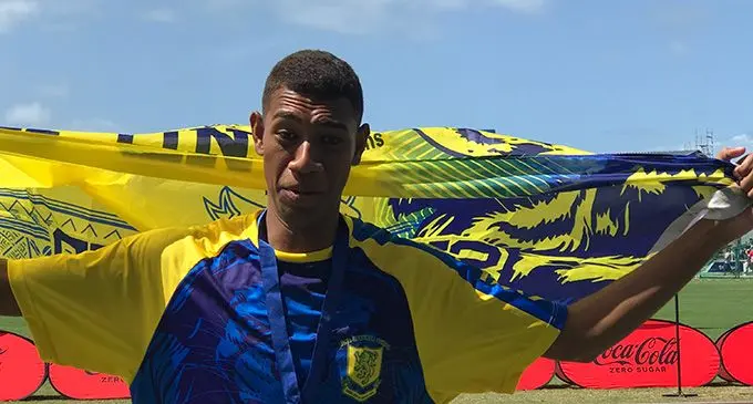 Coca-Cola Games gold medallist Kaiava Francis of Suva Grammar School on August 20, 2022. Photo: Leon Lord