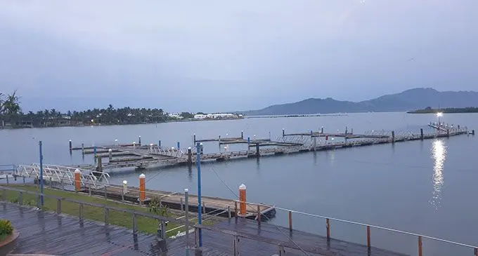 A deserted Port Denarau Marina in Nadi as it braces for Category 5 TC Yasa.