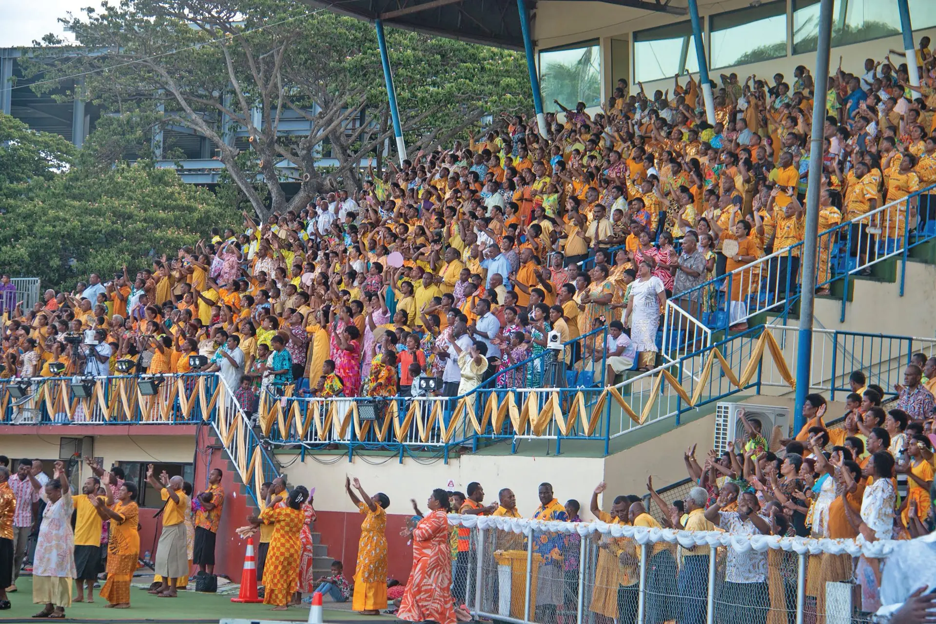The All Nations Christian Fellowship members gathering for a church service at Churchill Park, Lautoka. 