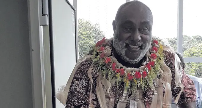 Minister for Fisheries Semi Koroilavesau opening the new ice plant at Natokalau village in Cicia, Lau on January 29, 2019. Photo: Wati Talebula