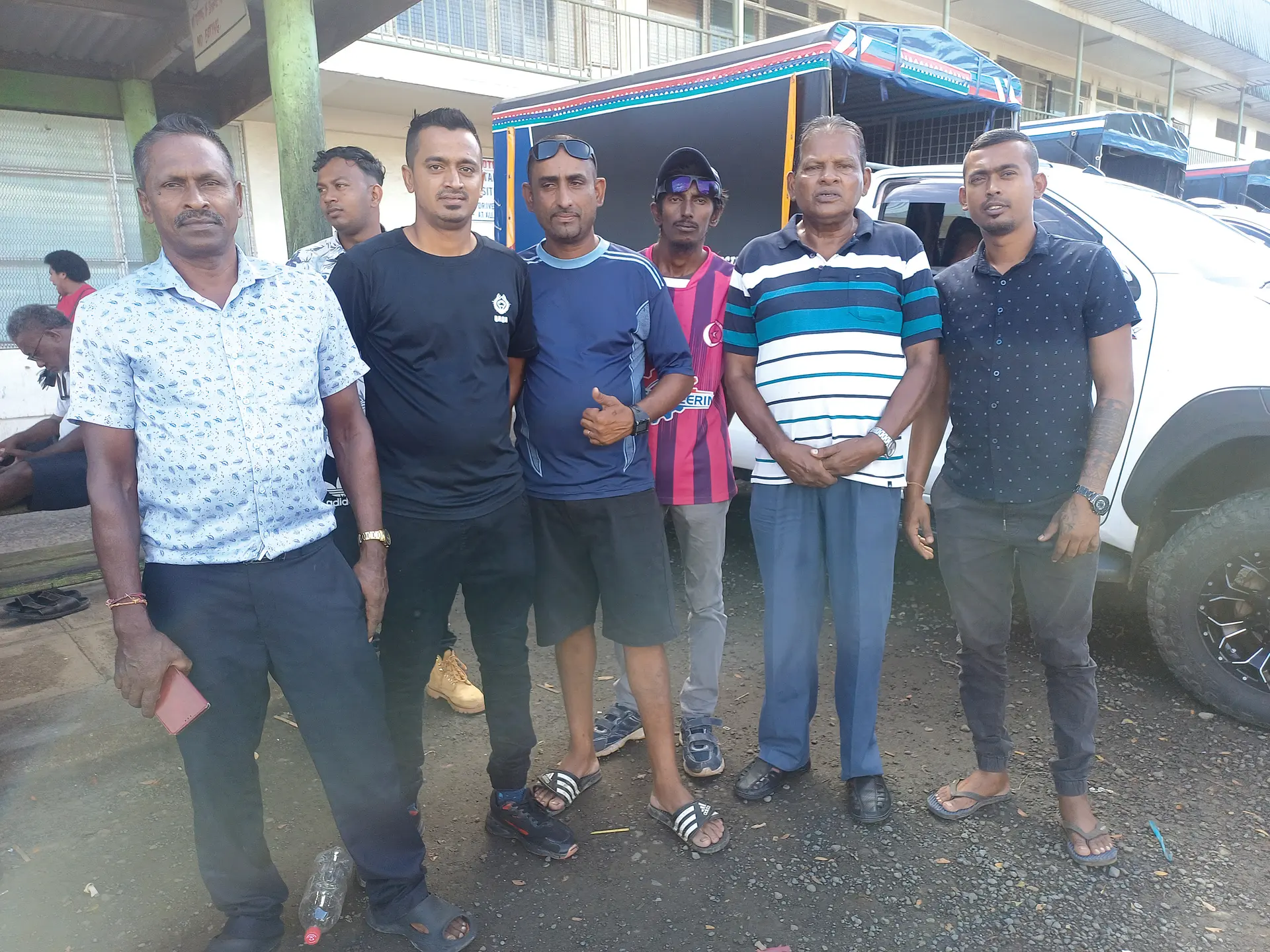 Labasa Carrier Operators Association members, with their president Mukesh Chand (second from right) in Labasa Town on June 1, 2026.