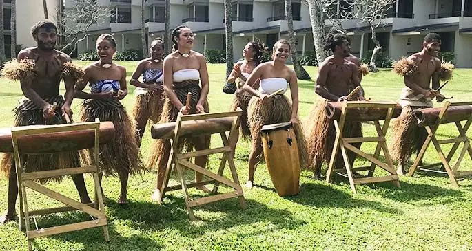 Vou Dance Group performance at Shangri-La’s Fijian Resort and Spa’s first Beach, Beats and Eats weekend last month.